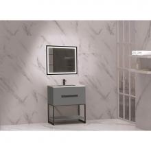 Madeli B080-30-001-LC-TG-PN - Madeli Loft 30'' Free Standing Vanity Cabinet Studio Grey/HW: Polished Nickel  (PN)