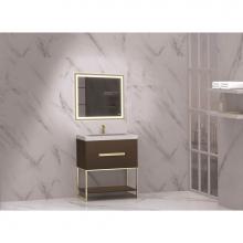 Madeli B080-30-001-LC-WA-MB - Madeli Loft 30'' Free Standing Vanity Cabinet Walnut/HW: Matte Black(MB)