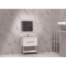 Madeli B080-30-001-LC-WH-BN - Madeli Loft 30'' Free Standing Vanity Cabinet White/HW: Brushed Nickel   (BN)