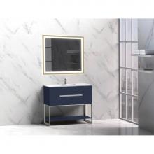 Madeli B080-36-001-LC-SA-BN - Madeli Loft 36'' Free Standing Vanity Cabinet Sapphire/HW: Brushed Nickel   (BN)