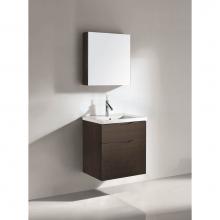 Madeli B100-24-022-WA - Madeli Bolano 24'' Wall hung Vanity Cabinet Walnut Finish