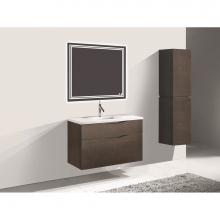 Madeli B100-42-022-WA - Madeli Bolano 42'' Wall hung Vanity Cabinet Walnut Finish