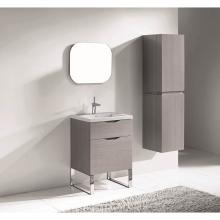 Madeli B200-24-021-LC-AG-PC - Madeli Milano 24'' Free Standing Vanity Cabinet Ash Grey/HW: Polished Chrome(PC)