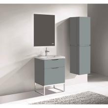 Madeli B200-24-021-LC-TG-SB - Madeli Milano 24'' Free Standing Vanity Cabinet Studio Grey/HW: Satin Brass(SB)