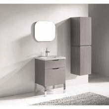 Madeli B200-24-021-LL-AG-PC - Madeli Milano 24'' Free Standing Vanity Cabinet Ash Grey/HW: Polished Chrome(PC)