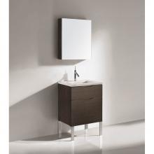 Madeli B200-24-021-LL-WA-PC - Madeli Milano 24'' Free Standing Vanity Cabinet Walnut/HW: Polished Chrome(PC)