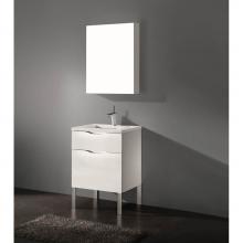 Madeli B200-24-021-LL-WH-PC - Madeli Milano 24'' Free Standing Vanity Cabinet White/ HW: Polished Chrome(PC)