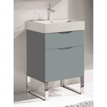 Madeli B200-24-021-LS-TG-BN - Madeli Milano 24'' Free Standing Vanity Cabinet Studio Grey/HW: Brushed Nickel(BN)