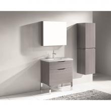 Madeli B200-30-021-LL-AG-MB - Madeli Milano 30'' Free Standing Vanity Cabinet Ash Grey/HW: Matte Black(MB)