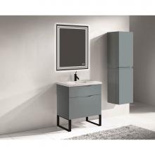 Madeli B200-30-021-LS-TG-MB - Madeli Milano 30'' Free Standing Vanity Cabinet Studio Grey/HW: Matte Black(MB)