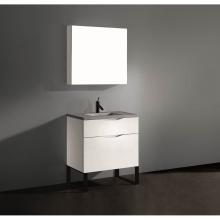 Madeli B200-30-021-LS-WH-SB - Madeli Milano 30'' Free Standing Vanity Cabinet White/HW: Satin Brass(SB)