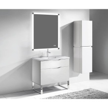 Madeli B200-42-021-LS-WH-PC - Milano 42'' Free Standing Vanity Cabinet White/HW: Polished Chrome(PC)
