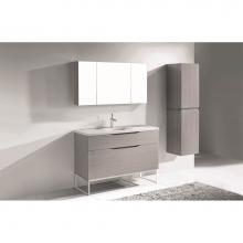 Madeli B200-48C-021-LC-AG-PC - Madeli Milano 48C'' Free Standing Vanity Cabinet Ash Grey/HW: Polished Chrome(PC)