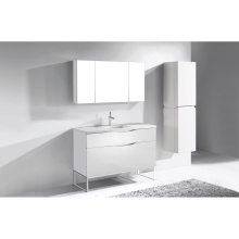 Madeli B200-48C-021-LC-WH-PC - Milano 48C'' Free Standing Vanity Cabinet White/HW: Polished Chrome(PC)