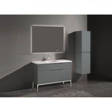 Madeli B200-48C-021-LC-TG-PC - Madeli Milano 48C'' Free Standing Vanity Cabinet Studio Grey/HW: Polished Chrome(PC)