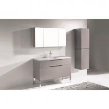 Madeli B200-48C-021-LL-AG-PC - Madeli Milano 48C'' Free Standing Vanity Cabinet Ash Grey/HW: Polished Chrome(PC)