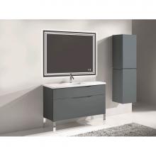 Madeli B200-48C-021-LL-TG-PN - Madeli Milano 48C'' Free Standing Vanity Cabinet Studio Grey/HW: Polished Nickel(PN)