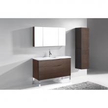 Madeli B200-48C-021-LL-WA-PN - Madeli Milano 48C'' Free Standing Vanity Cabinet Walnut/HW: Polished Nickel(PN)
