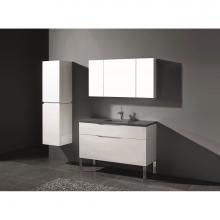 Madeli B200-48C-021-LL-WH-BN - Madeli Milano 48C'' Free Standing Vanity Cabinet White/HW: Brushed Nickel(BN)