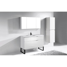 Madeli B200-48C-021-LS-WH-MB - Milano 48C'' Free Standing Vanity Cabinet White/HW: Matte Black(MB)
