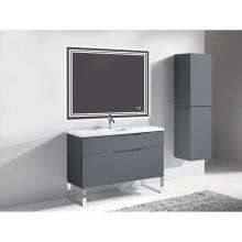 Madeli B200-48C-021-LS-TG-PC - Madeli Milano 48C'' Free Standing Vanity Cabinet Studio Grey/HW: Polished Chrome(PC)