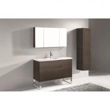 Madeli B200-48C-021-LS-WA-BN - Madeli Milano 48C'' Free Standing Vanity Cabinet Walnut/HW: Brushed Nickel(BN)