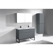Madeli B200-48D-021-LC-TG-MB - Madeli Milano 48D'' Free Standing Vanity Cabinet Studio Grey/HW: Matte Black(MB)