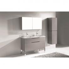 Madeli B200-48D-021-LL-AG-PC - Madeli Milano 48D'' Free Standing Vanity Cabinet Ash Grey/HW: Polished Chrome(PC)