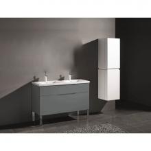 Madeli B200-48D-021-LL-TG-PC - Madeli Milano 48D'' Free Standing Vanity Cabinet Studio Grey/HW: Polished Chrome(PC)