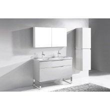 Madeli B200-48D-021-LS-WH-PN - Milano 48D'' Free Standing Vanity Cabinet White/HW: Polished Nickel(PN)