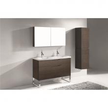 Madeli B200-48D-021-LS-WA-PC - Madeli Milano 48D'' Free Standing Vanity Cabinet Walnut/HW: Polished Chrome(PC)