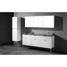 Madeli B200-72D-021-LL-WH-PC - Milano 72'' Free Standing Vanity Cabinet White/HW: Polished Chrome(PC)