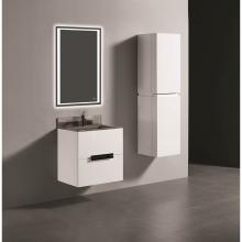 Madeli B300-24-002-WH-BN - Madeli Urban 24'' Wall hung  Vanity Cabinet in White Finish/HW: Brushed Nickel(BN)