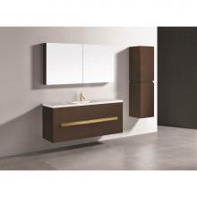 Madeli B300-60C-002-WA-MB - Madeli Urban 60C'' Wall hung Vanity Cabinet in Walnut Finish/HW: Matte Black(MB)