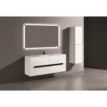 Madeli B300-60C-002-WH-BN - Madeli Urban 60C'' Wall hung  Vanity Cabinet in White Finish/HW: Brushed Nickel(BN)