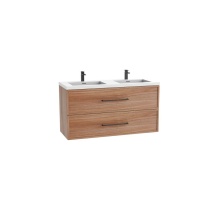 Madeli B305-48D-002-NW-HY-PC - Apex 48D'' Wall hung  Vanity Cabinet in Natural Walnut Finish/HW: Polished Chrome(PC)