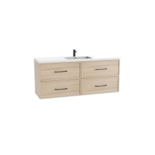 Madeli B305-60C-002-NO-HY-PC - Apex 60C'' Wall hung  Vanity Cabinet in Natural Oak Finish/HW: Polished Chrome(PC)