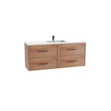Madeli B305-60C-002-NW-HY-PC - Apex 60C'' Wall hung  Vanity Cabinet in Natural Walnut Finish/HW: Polished Chrome(PC)