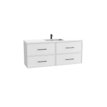 Madeli B305-60C-002-WH-HY-PC - Apex 60C'' Wall hung  Vanity Cabinet in White Finish/HW: Polished Chrome(PC)
