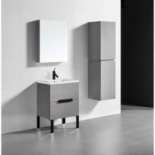 Madeli B400-24-001-LL-AG-MB - Madeli Soho 24'' Free standing Vanity Cabinet in Ash Grey/HW: Matte Black(MB)