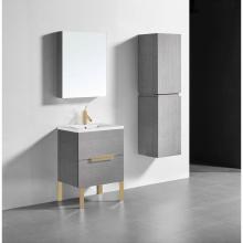 Madeli B400-24-001-LL-AG-SB - Madeli Soho 24'' Free standing Vanity Cabinet in Ash Grey/HW: Satin Brass(SB)