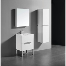 Madeli B400-24-001-LL-WH-H3-PC - Soho 24'' Free standing Vanity Cabinet in White/HW: Polished Chrome(PC)