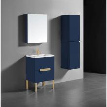 Madeli B400-24-001-LL-SA-SB - Madeli Soho 24'' Free standing Vanity Cabinet in Sapphire/HW: Satin Brass(SB)