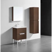 Madeli B400-24-001-LL-WA-MB - Madeli Soho 24'' Free standing Vanity Cabinet in Walnut/HW: Matte Black(MB)