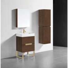 Madeli B400-24-001-LS-BR-SB - Madeli Soho 24'' Free standing Vanity Cabinet in Brandy/HW: Satin Brass(SB)