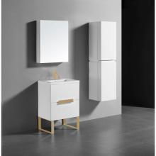 Madeli B400-24-001-LS-WH-SB - Madeli Soho 24'' Free standing Vanity Cabinet in White/HW: Satin Brass(SB)