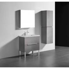 Madeli B400-30-001-LL-AG-PC - Madeli Soho 30'' Free standing Vanity Cabinet in Ash Grey/HW: Polished Chrome(PC)