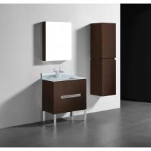 Madeli B400-30-001-LL-WA-PC - Madeli Soho 30'' Free standing Vanity Cabinet in Walnut/HW: Polished Chrome(PC)