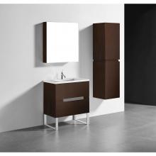 Madeli B400-30-001-LS-WA-PC - Madeli Soho 30'' Free standing Vanity Cabinet in Walnut/HW: Polished Chrome(PC)