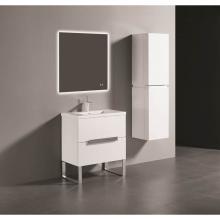 Madeli B400-30-001-LS-WH-PC - Madeli Soho 30'' Free standing Vanity Cabinet in White/HW: Polished Chrome(PC)